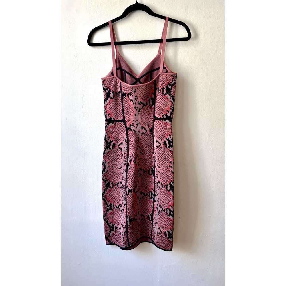 Zac Posen Pink Snakeskin Bodycon Knee Length Dress Small